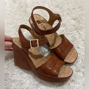 Korks Bardot Wedge Sandal - size 9
